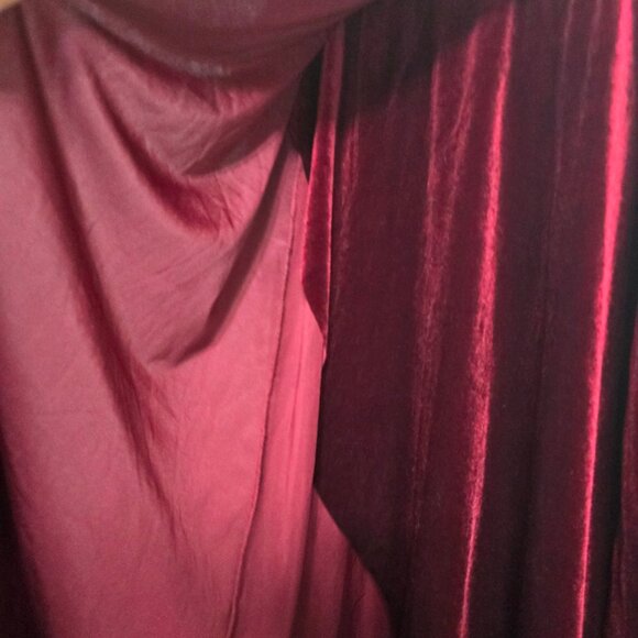 Red Velvet Faux Wrap High Low Midi/Maxi Skirt - Picture 7 of 8